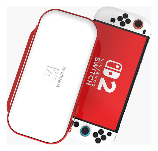 Dux Ducis Nintendo Switch 2 Hoesje met Game Card Organizer Opberghoes Wit/Rood afbeelding 1