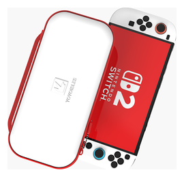 Dux Ducis Nintendo Switch 2 Hoesje met Game Card Organizer Opberghoes Wit/Rood afbeelding
