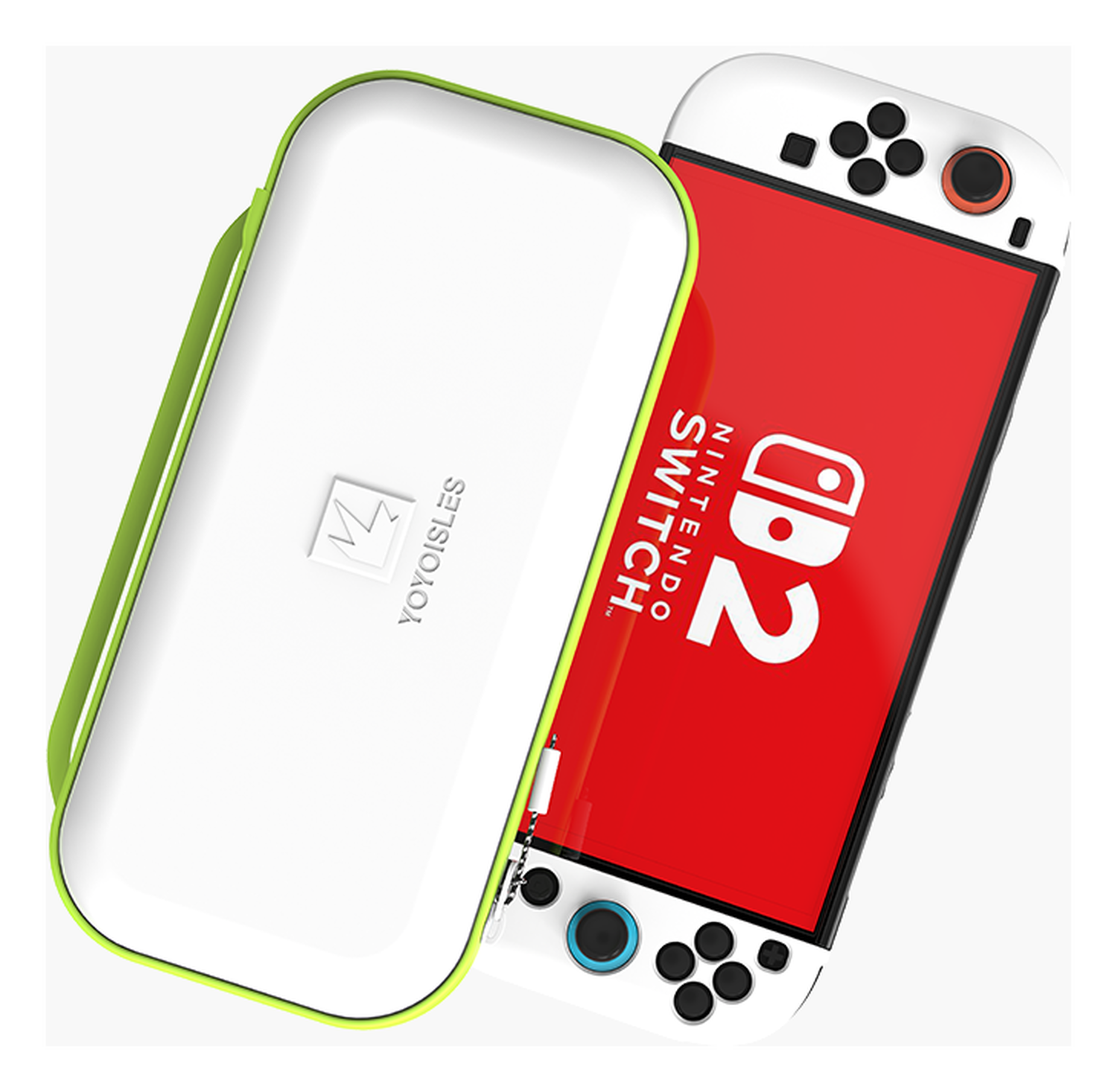 Dux Ducis Nintendo Switch 2 Hoesje met Game Card Organizer Opberghoes Wit/Groen afbeelding 1