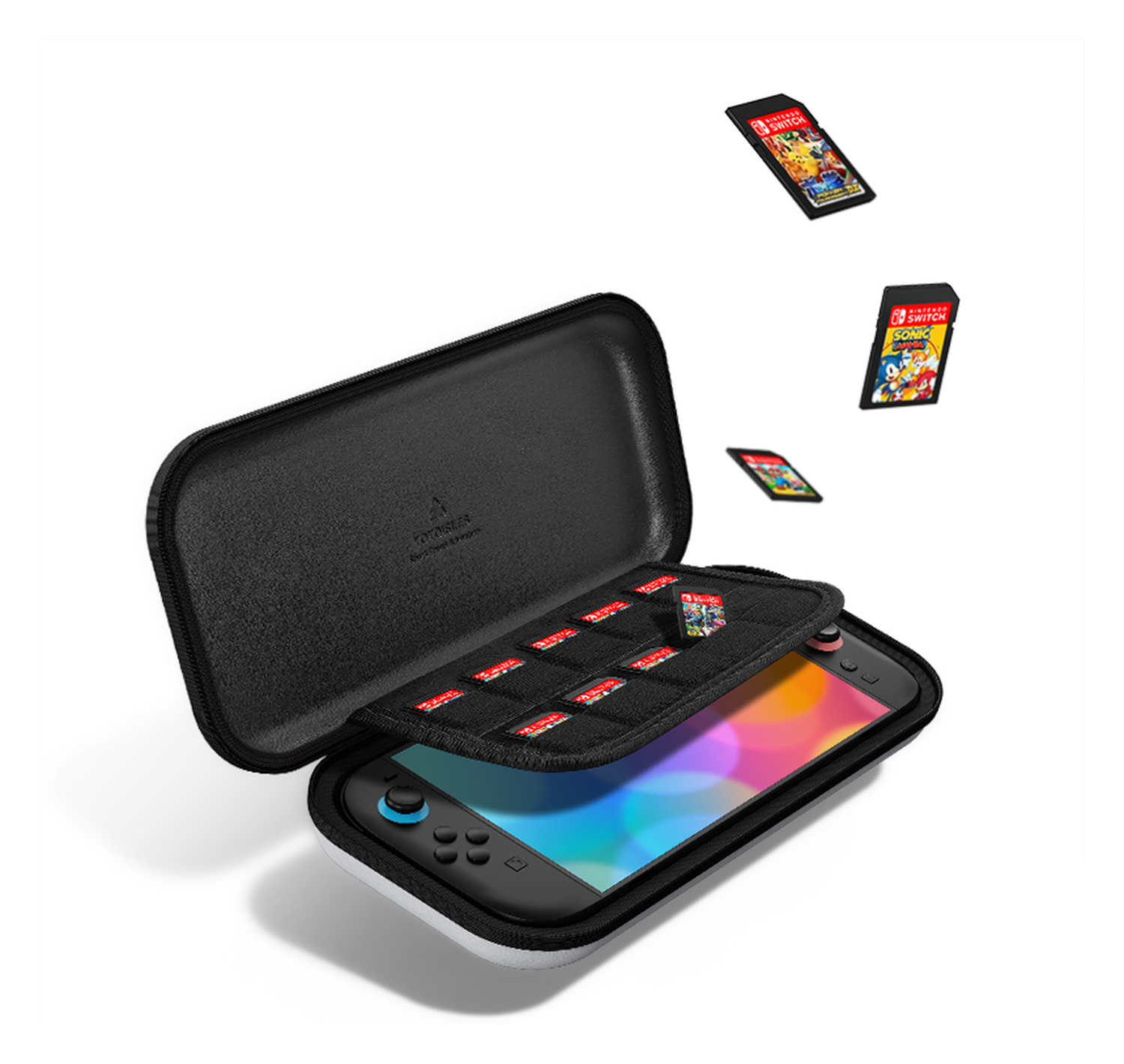 Dux Ducis Nintendo Switch 2 Hoesje met Game Card Organizer Opberghoes Wit/Groen afbeelding 2