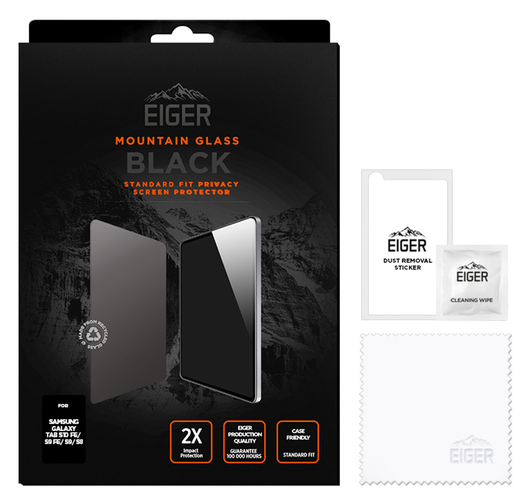 Eiger Samsung Galaxy Tab S10 FE / S9 FE / S9 / S8 Privacy Glass Screen Protector afbeelding 2