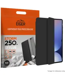 Eiger Storm 250m Stylus Samsung Tab S10 FE Hoes Book Case met Pen Houder Zwart afbeelding