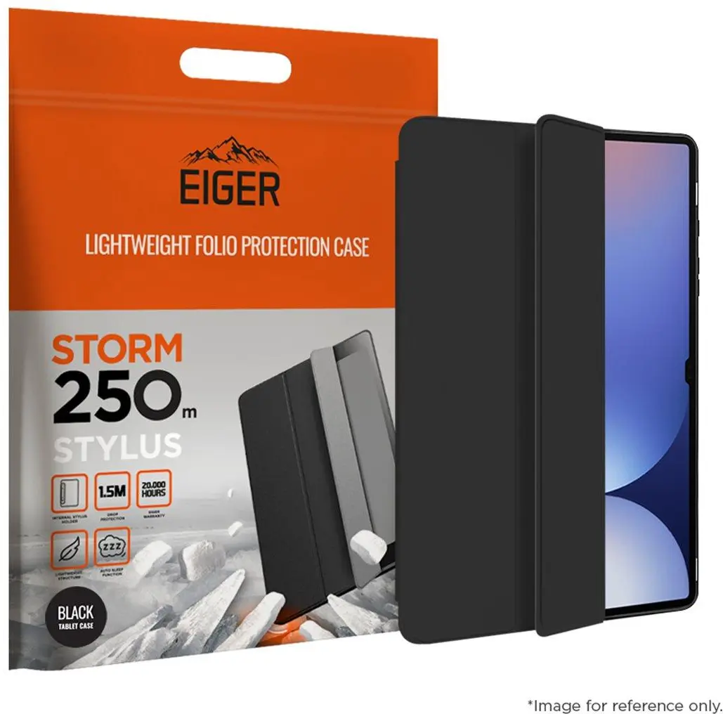 Eiger Storm 250m Stylus Samsung Tab S10 FE Hoes Book Case met Pen Houder Zwart afbeelding 1