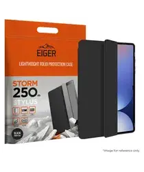 Eiger Storm 250m Samsung Tab S10 FE Plus Hoes Book Case met Pen Houder Zwart afbeelding