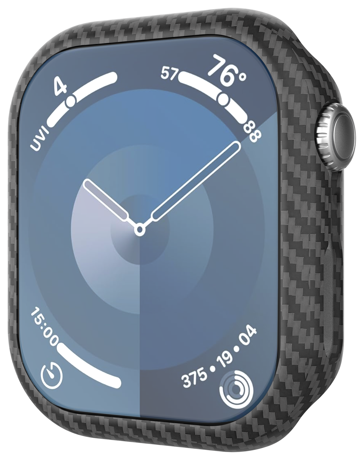 NEKIT Fiber Apple Watch 9/8/7 41MM Hoesje Kevlar Bumper Cover Dun Zwart afbeelding 12