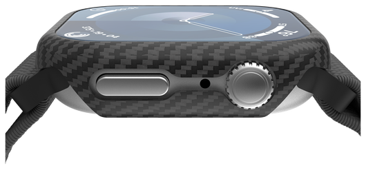 NEKIT Fiber Apple Watch 9/8/7 41MM Hoesje Kevlar Bumper Cover Dun Zwart afbeelding 11