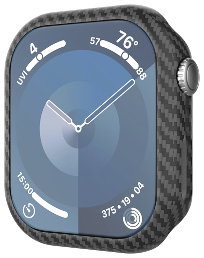 NEKIT Fiber Apple Watch 9/8/7 41MM Hoesje Kevlar Bumper Cover Dun Zwart afbeelding 12