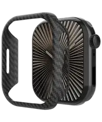 NEKIT Fiber - Apple Watch 10 42MM Hoesje - Kevlar Bumper Cover Dun Zwart afbeelding