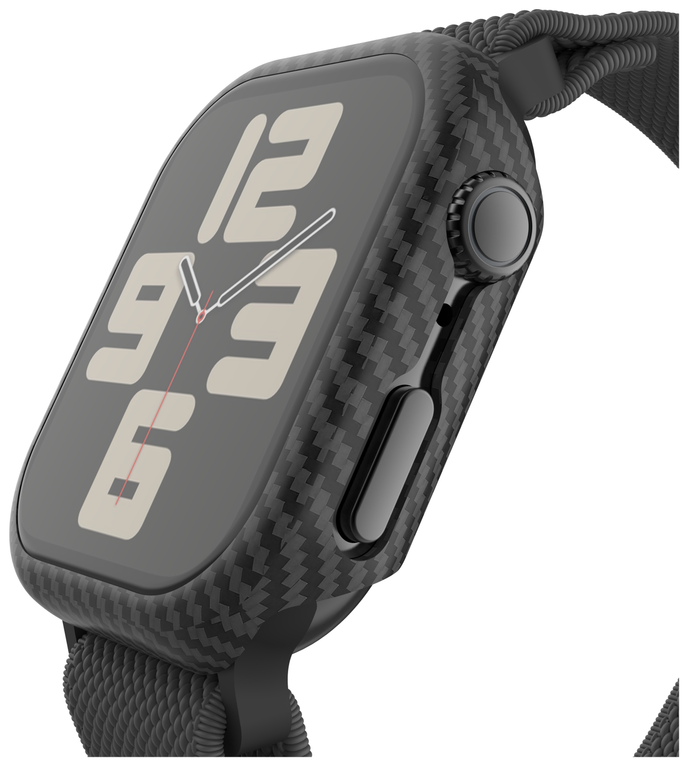NEKIT Fiber Apple Watch 44MM Hoesje Kevlar Bumper Cover Dun Zwart afbeelding 17