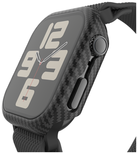 NEKIT Fiber Apple Watch 44MM Hoesje Kevlar Bumper Cover Dun Zwart afbeelding 17