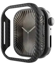 NEKIT Fiber - Apple Watch 10 46MM Hoesje - Kevlar Bumper Cover Dun Zwart afbeelding
