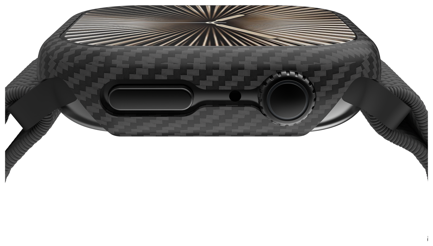 NEKIT Fiber - Apple Watch 10 46MM Hoesje - Kevlar Bumper Cover Dun Zwart afbeelding 11