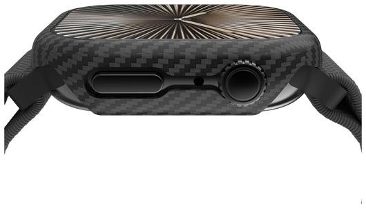 NEKIT Fiber - Apple Watch 10 46MM Hoesje - Kevlar Bumper Cover Dun Zwart afbeelding 11