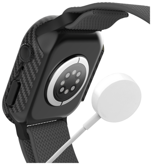 NEKIT Fiber - Apple Watch 10 46MM Hoesje - Kevlar Bumper Cover Dun Zwart afbeelding 17