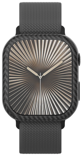 NEKIT Fiber - Apple Watch 10 46MM Hoesje - Kevlar Bumper Cover Dun Zwart afbeelding 18