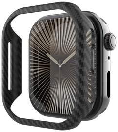 NEKIT Fiber - Apple Watch 10 46MM Hoesje - Kevlar Bumper Cover Dun Zwart