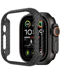 NEKIT Fiber Apple Watch Ultra / Ultra 2 Hoesje Kevlar Bumper Cover Dun Zwart afbeelding