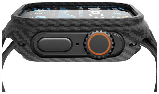 NEKIT Fiber Apple Watch Ultra / Ultra 2 Hoesje Kevlar Bumper Cover Dun Zwart afbeelding 10