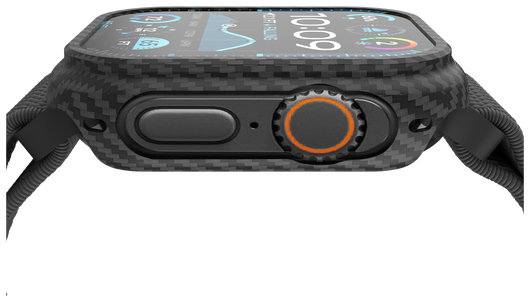 NEKIT Fiber Apple Watch Ultra / Ultra 2 Hoesje Kevlar Bumper Cover Dun Zwart afbeelding 18