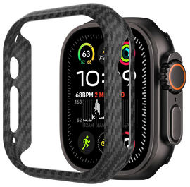 NEKIT Fiber Apple Watch Ultra / Ultra 2 Hoesje Kevlar Bumper Cover Dun Zwart