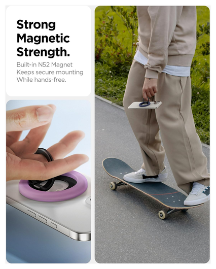 Spigen Nano Pop Magnetische MagSafe Ring Houder Standaard Paars afbeelding 6