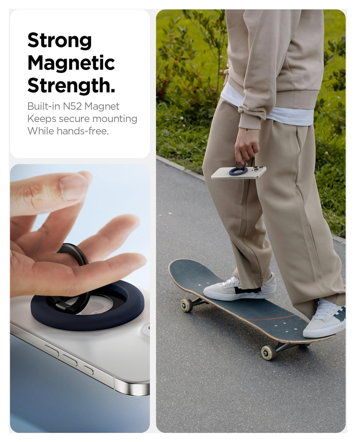 Spigen Nano Pop Magnetische MagSafe Ring Houder Standaard Blauw afbeelding 6