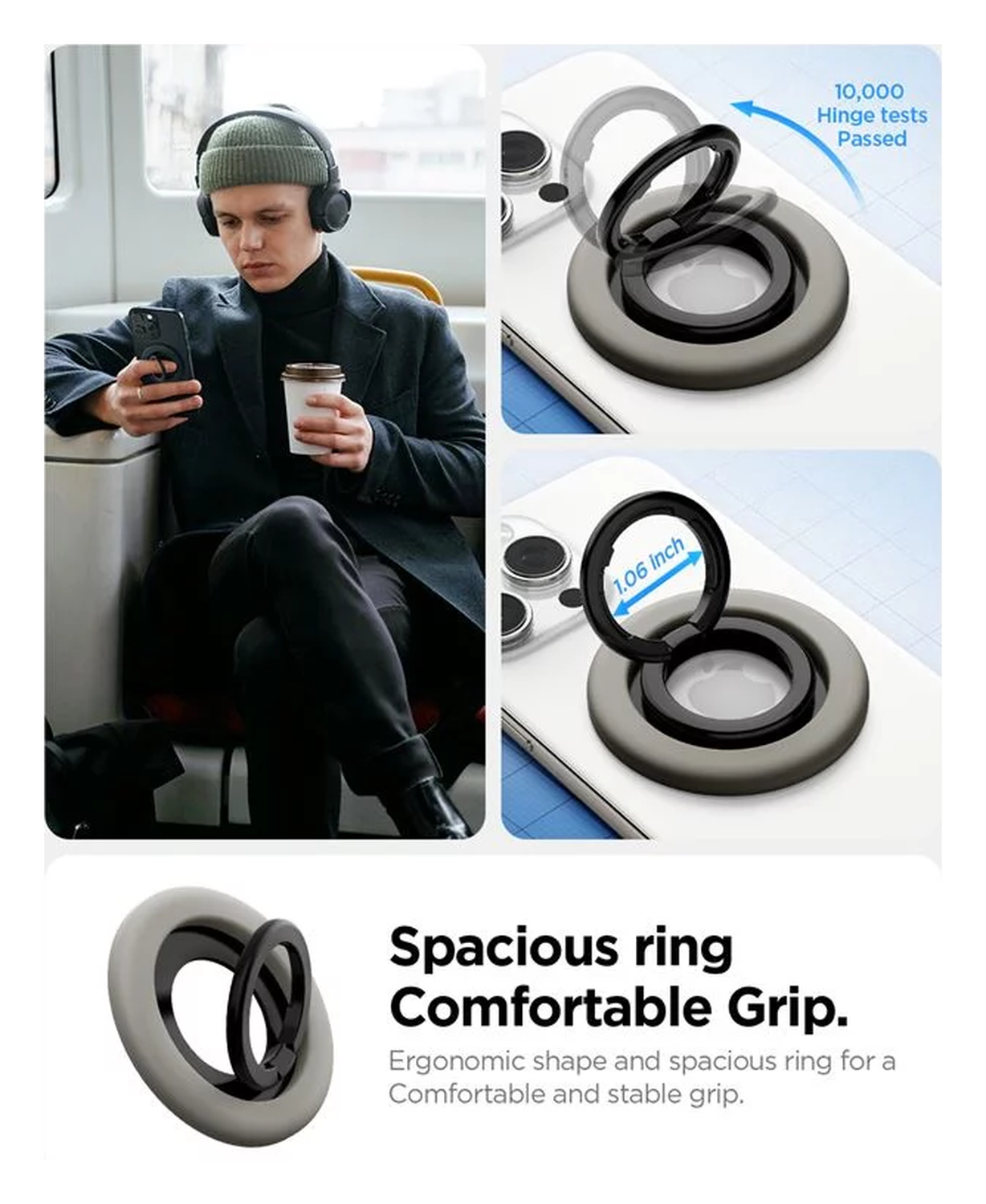 Spigen Nano Pop MagSafe Ring Houder Grijs afbeelding 3