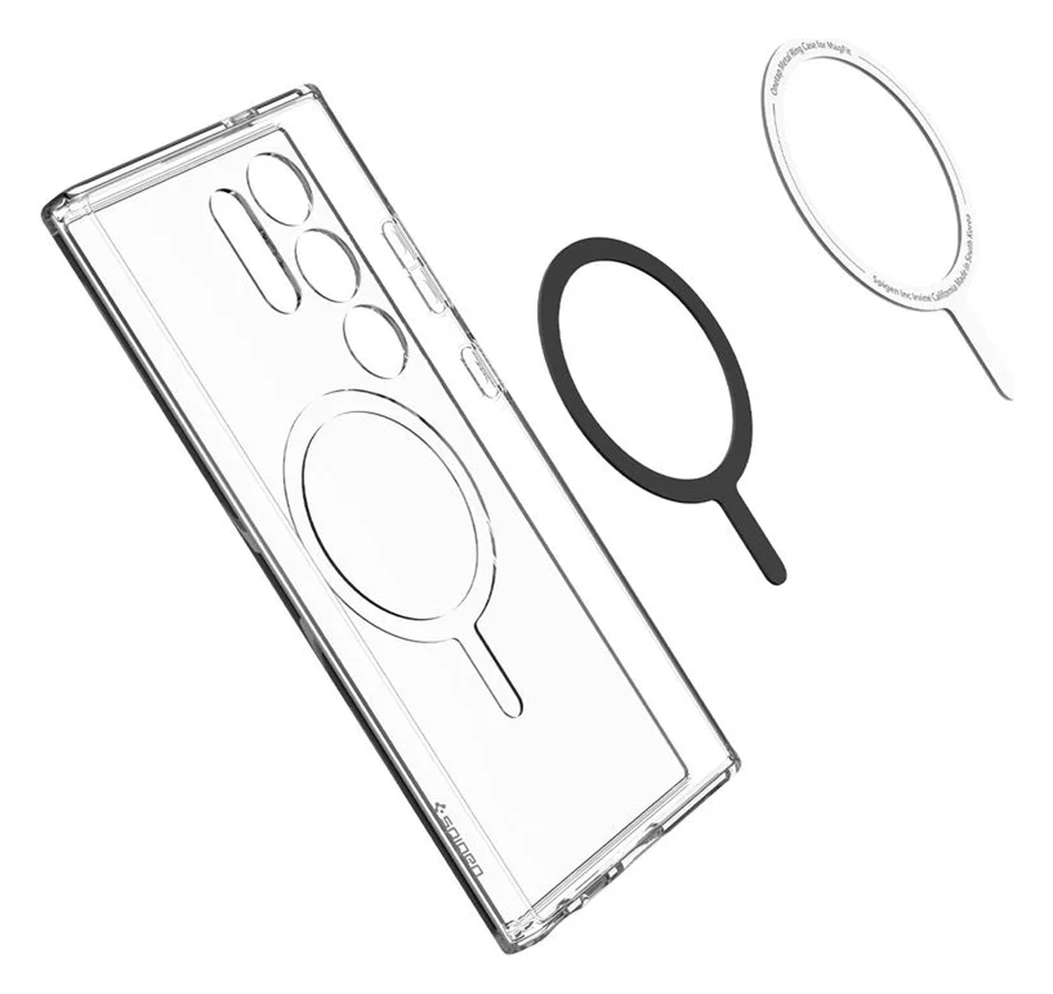 Spigen Ultra Hybrid Metal Ring MagFit Samsung S24 Ultra Hoesje MagSafe Wit afbeelding 11