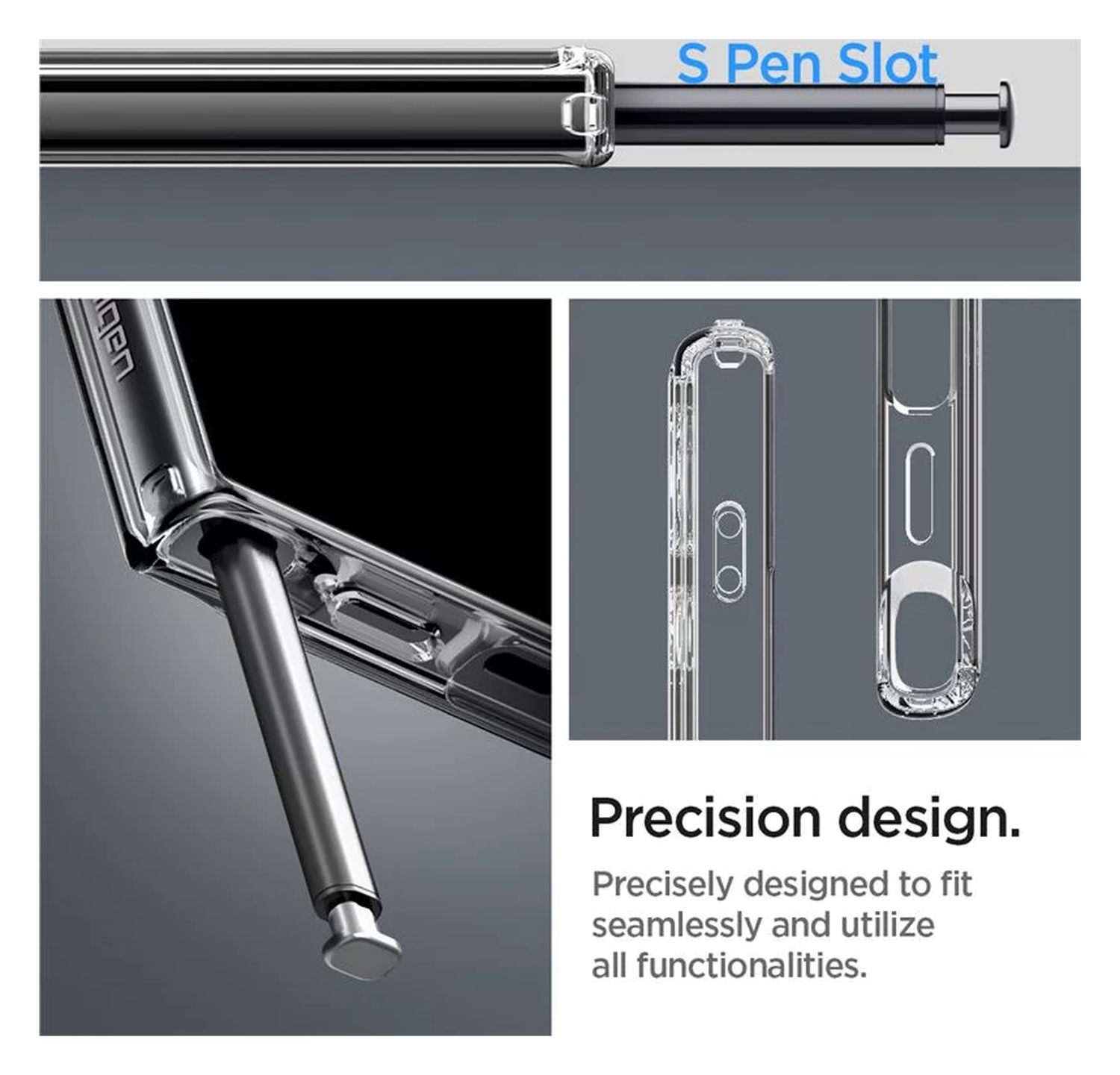 Spigen Ultra Hybrid Metal Ring MagFit Samsung S24 Ultra Hoesje MagSafe Wit afbeelding 6