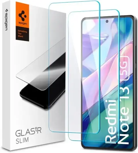 Spigen GLAS.tR Slim Xiaomi Redmi Note 13 5G Screen Protector [2-Pack] afbeelding 1