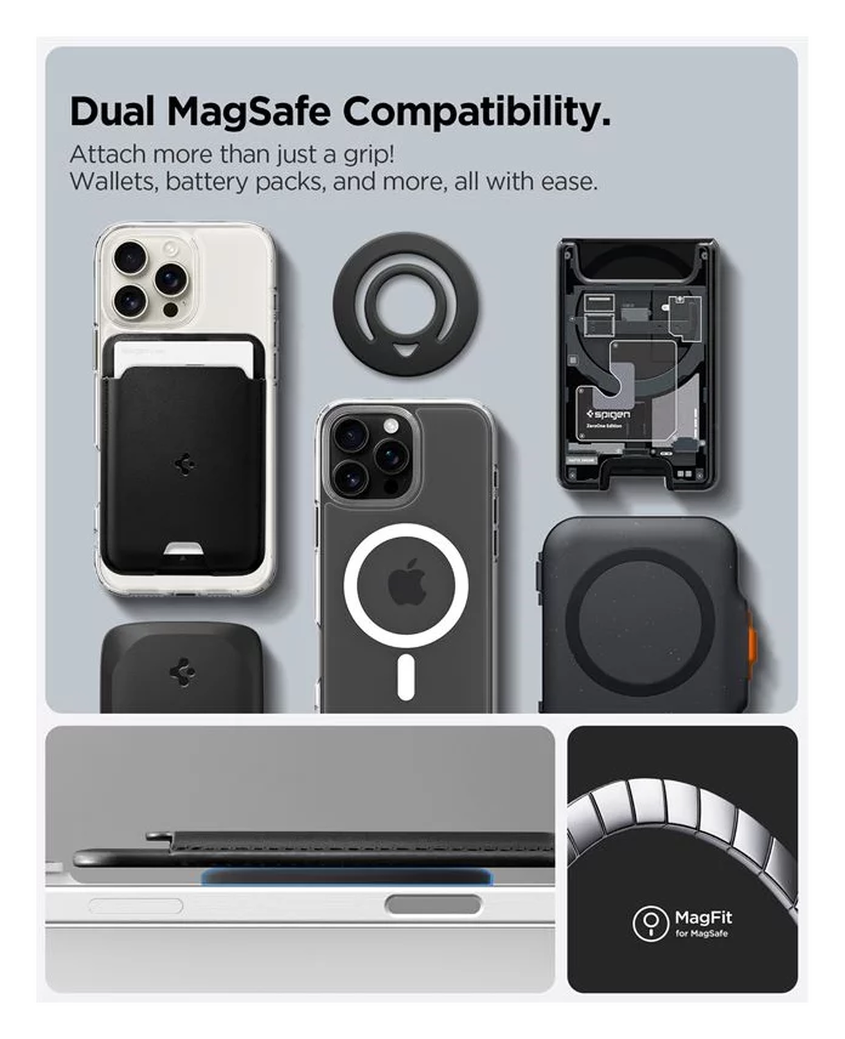 Spigen Dual Pop Magnetische MagSafe Telefoon Ring Houder Standaard Zwart afbeelding 4