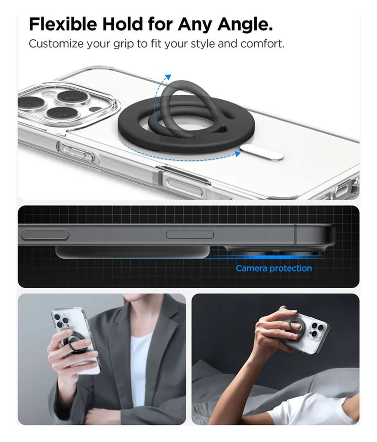 Spigen Dual Pop Magnetische MagSafe Telefoon Ring Houder Standaard Zwart afbeelding 6