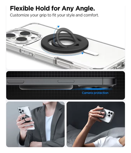 Spigen Dual Pop Magnetische MagSafe Telefoon Ring Houder Standaard Zwart afbeelding 6