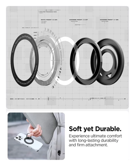 Spigen Dual Pop Magnetische MagSafe Telefoon Ring Houder Standaard Zwart afbeelding 7