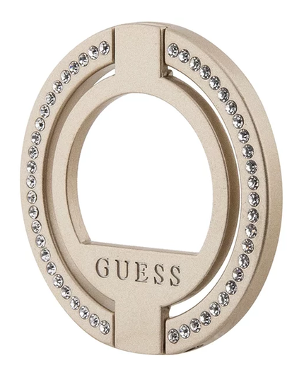 Guess Magnetic Ring Stand Houder - MagSafe Standaard Rhinestones Goud afbeelding 1