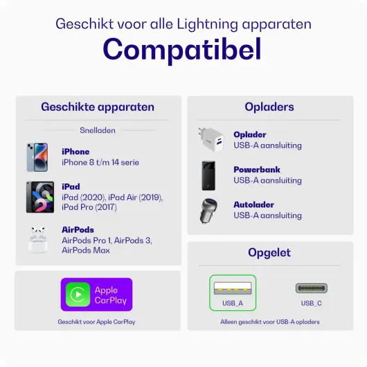 Set van 8 stuks 30cm Buddi Flex USB-A naar Lightning kabel afbeelding 6