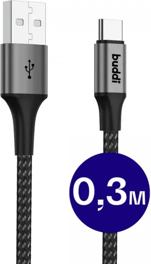 Set van 8 stuks 30cm Buddi Flex USB-A naar USB-C kabel afbeelding 1