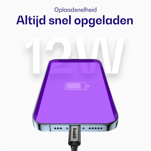Set van 8 stuks 30cm Buddi Flex USB-A naar USB-C kabel afbeelding 4