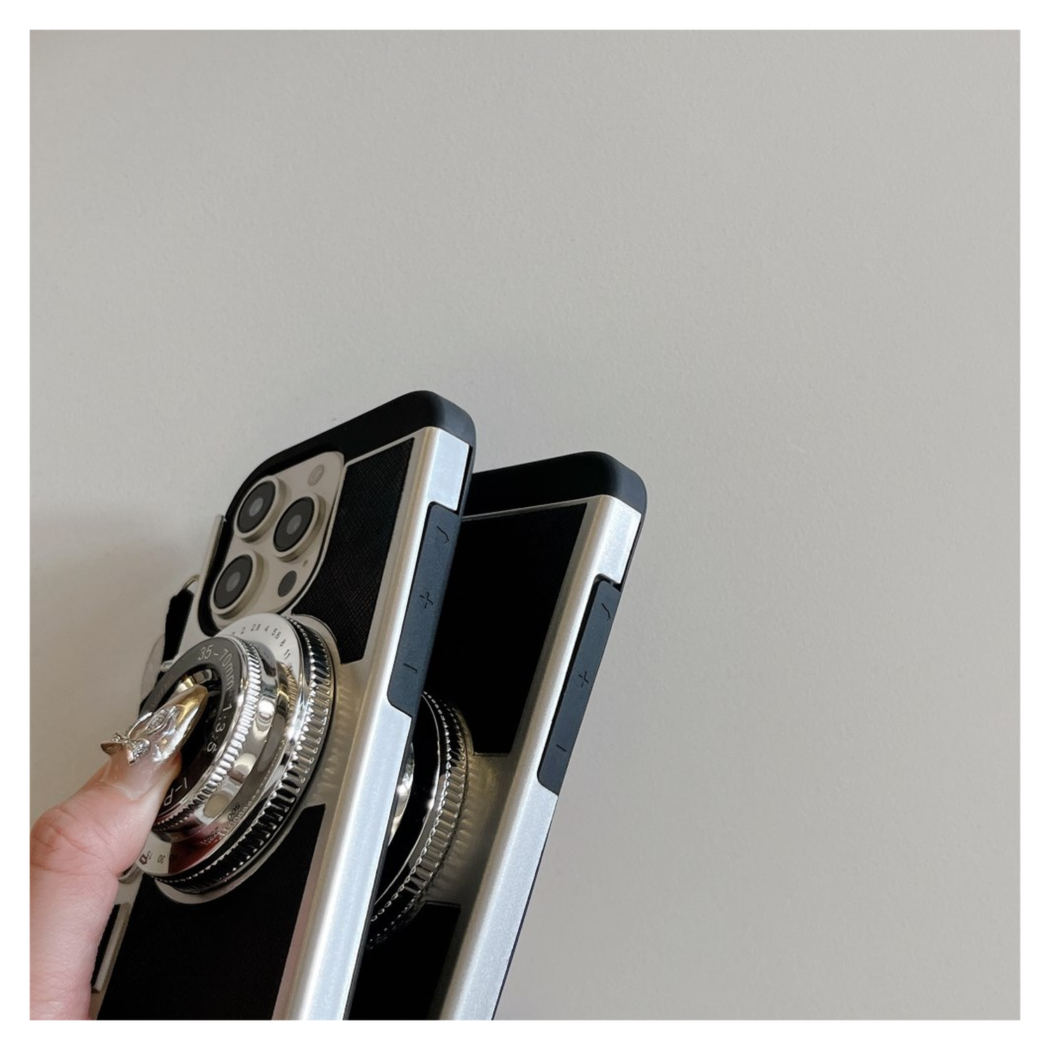 iPhone 14 Pro Hoesje Vintage Retro Camera Back Cover met Koord Zwart afbeelding 10