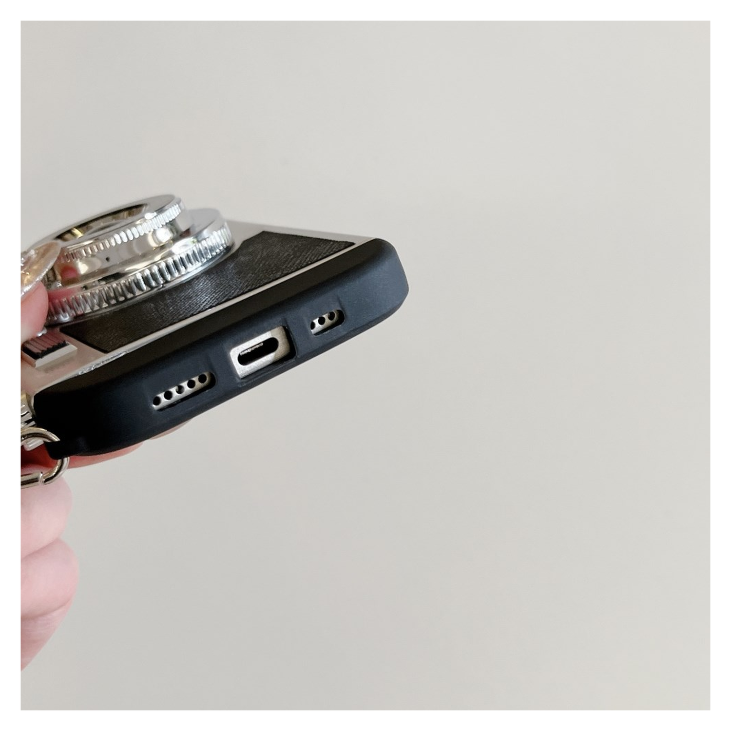 iPhone 14 Pro Hoesje Vintage Retro Camera Back Cover met Koord Zwart afbeelding 8