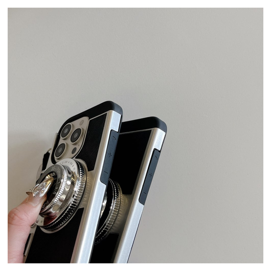 iPhone 14 Pro Hoesje Vintage Retro Camera Back Cover met Koord Zwart afbeelding 10