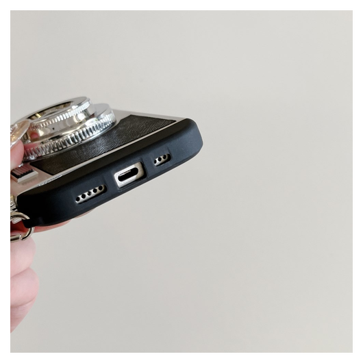 iPhone 14 Pro Hoesje Vintage Retro Camera Back Cover met Koord Zwart afbeelding 8