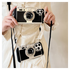 iPhone 14 Pro Hoesje Vintage Retro Camera Back Cover met Koord Zwart afbeelding 4