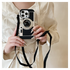 iPhone 14 Pro Hoesje Vintage Retro Camera Back Cover met Koord Zwart afbeelding 2
