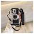 iPhone 14 Pro Hoesje Vintage Retro Camera Back Cover met Koord Zwart afbeelding 6