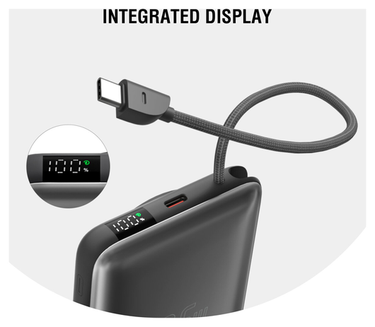 4smarts 10.000 mAh MagSafe/Qi2 Powerbank met Ingebouwde USB-C Kabel 22.5W Zwart afbeelding 5