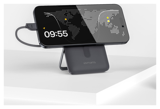 4smarts 10.000 mAh MagSafe/Qi2 Powerbank met Ingebouwde USB-C Kabel 22.5W Zwart afbeelding 8