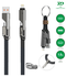 4smarts ComboCord Flat 240W USB-C/USB-A naar USB-C/Lightning Kabel 1.5M Grijs afbeelding 2