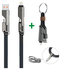 4smarts ComboCord Flat 240W USB-C/USB-A naar USB-C/Lightning Kabel 1.5M Grijs afbeelding 7