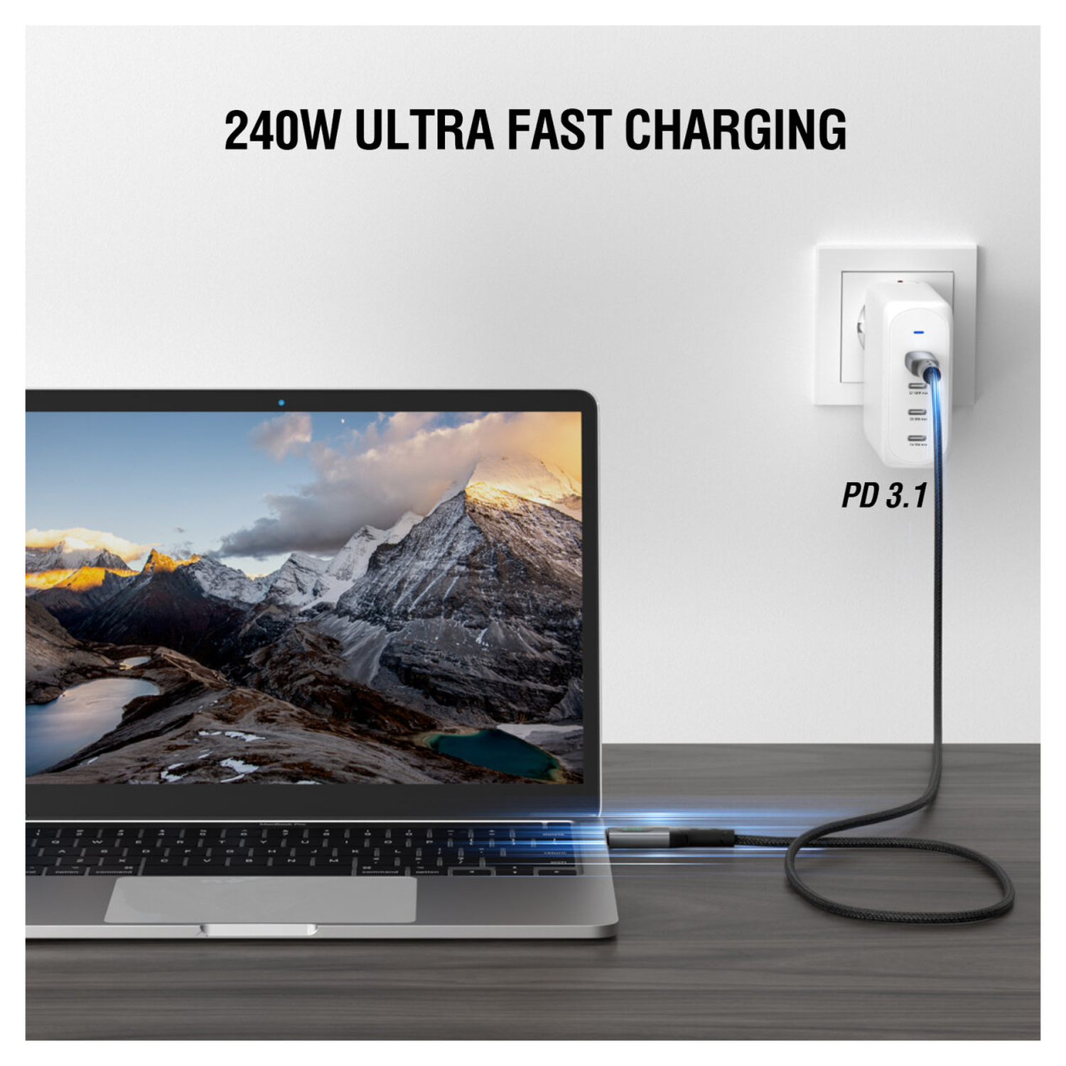 4smarts USB4 240W USB-C 8K@60Hz Video Monitor Kabel 40Gbps 1.5M Zwart afbeelding 6
